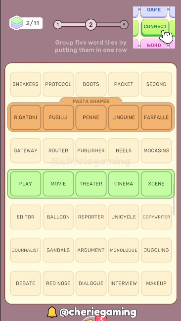 Wordle Connections-Connect Word Daily Challenge October 6 2025 - Initial puzzle with 16 words to group